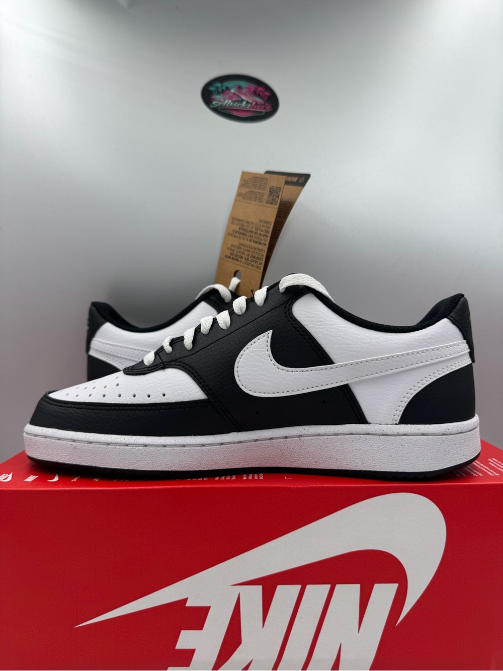 Nike Court Vision Lo NN Panda Black White BRAND NEW Size 10 Women - Picture 6 of 8
